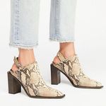 Free People  Silver Storm Mules in Snakeskin Leather 6.5 Photo 0