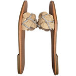 Yoki Alabama Women's Braided Rhinestone Flat Sandals in Beige 9 NIB Photo 4