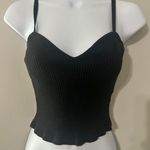 ZARA  Black Ribbed Sweetheart Neckline Crop Tank Top Photo 0