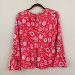 J.Crew Poppy Fields Satin Bell Sleeves Winter Garden Blouse Size Medium Photo 4
