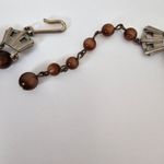 Vintage Brown Tiger's eye Moonglow Lucite Bead Graduated Double Strand Necklace Silver Photo 3