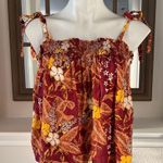 Rachel Zoe Floral Cropped Top Smocked Tie Shoulder Straps Size M New with Tag Photo 6