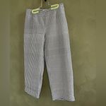 Loft Ann Taylor  black / white checked 100% silk seersucker cropped pants size 2 Photo 1