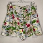 Cynthia Rowley linen high rise paper bag belted shorts Amalfi Coast Italy L Photo 0