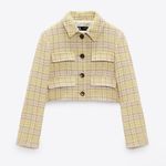 ZARA  New Bloggers Fav Luxury Cropped Textured Lapel Collar Long Sleeves Size M Photo 0