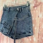 SheIn ICON Flap Pocket Strappy Draped Wrap Denim Skort Photo 4