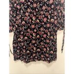 Floral Print Dress‎ Long Sleeve Black Bohemian Mini or Tunic Size 3X Photo 3