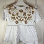 ZARA NWT Women’s Moroccan Peplum Top Size Small White Brand New Photo 2