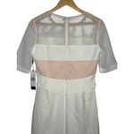 JAX BLACK LABEL Dress White Blush Mesh Illusion Sheath Midi Cocktail Size 6 NWT Photo 5