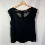 American Eagle  AEO Y2K Black Layered Short Sleeve Blouse M Photo 14