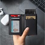 Slim Card Holder Wallet - Minimalist Pop up Wallet for Men RFID Blocking Metal Card Case Stealth Wallet Photo 1
