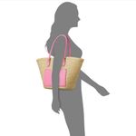 On 34th Pink Isabella Straw Tote Bag Photo 3