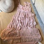 Needle & Thread Pink Ruffled Maxi Dress with Gold Accents Photo 0