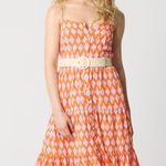 J.Crew  Orange Floral Strappy tiered midi dress Size 6 Photo 0