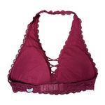 Gilly Hicks  XS Burgundy Lace Halter Bralette Photo 1