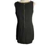 Lipsy London  Sleeveless Mini Sheath Dress 10 Black Chain Detail Back Zipper Photo 3