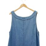 Agapo Collection Denim Dress Size 2X Blue Floral Embroidered Studded Boho Midi Photo 5