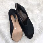 BCBGMAXAZRIA  Women's Black Suede Peeptoe‎ Cutout Ankle Booties Photo 4