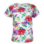 Bleu Rod Beattie Women's Floral Short Sleeve swim Rashguard Medium White Multi Photo 0