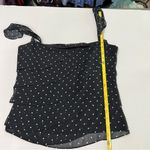 ZARA Basic Black Polka Dot Ruffle Chiffon Top - Size L Romantic Coquette Photo 11