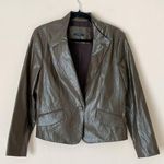 Drew  brown faux leather blazer jacket Photo 0