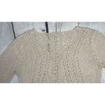 Brandy Melville Beige Crochet Knit Long Sleeve Top Photo 10
