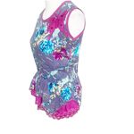 Y2K Peplum Top Butterfly Floral Embroidered Lace Size Large Purple Pink Cotton Photo 7