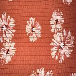 Madewell  Georgette Lucie Floral Smocked Top‎ Square Neck Puff Sleeve Rust Size M Photo 12