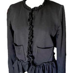 J.Crew Black Ruffled Blazer Photo 0