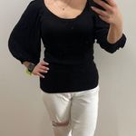 Max Studio *NWT*  Black Scoop Neck 3/4 Lantern Sleeve Sweater Photo 9