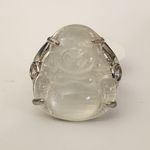 Boho Silver White Buddha Ring Size 7 Photo 1