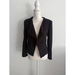 Ann Taylor  LOFT Black Knit Long Sleeve Blazer Jacket Size 4P Photo 4