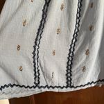 Calypso St. Barth | Blue Gauze Beaded Boho Peasant Top Short Sleeve Medium Photo 6