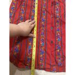 Liz Sport  Vintage 90s Claiborne Flower Red Shirt Cottagecore Preppy Western M Photo 10