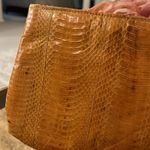 Vintage snakeskin mustard colour clutch Yellow Photo 2