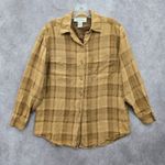 Jones New York  Yellow Plaid Flannel Western Urban 90s Skater Grunge Shirt 6 Photo 0