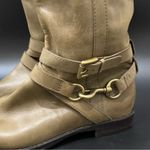 Coach  Marlena Olive Tan Genuine Leather Buckle Side Riding Tall Boots Size 6.5 Photo 4