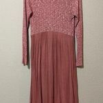 Roolee  Blush Pink Mock Neck Long Sleeve Sweater Dress With Pleated Skirt Women S Photo 0