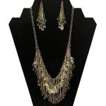 Coldwater Creek Vintage  Art Nouveau Gold Tone Tear Drop Necklace Earrings Set Photo 1