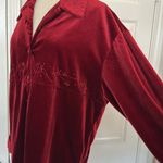 Vintage Y2K velvet beaded button down shirt Red Size XL Photo 9