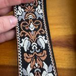 Wide replacement purse strap embroidered multicolor Black Photo 2