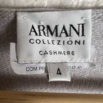 Armani Collezioni  Cashmere Gray Striped Long Sleeve Surplice V-Neck Sweater Sz 4 Photo 8