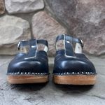 Troentarp Clogs Mary Jane Dark Blue Leather Adjustable Strap Made in Sweden Size 10 Photo 3
