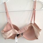 Emporio Armani Padded Push-Up Floral Lace Gingham Bra Tan 34B Photo 1