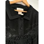 Venezia Womens Black Suede Western Jacket Long Coat Plus Size 1X Fringe Crochet Photo 4