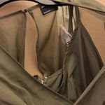 ASOS Design Long Sleeve V Neck Faux Wrap MIDI Dress Olive Green 4 Photo 6