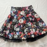 Kapukino Floral Black Skirt with Tulle Hem Size M Pink Size M Photo 0