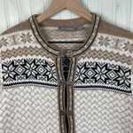 Croft & Barrow Vintage  Nordic Metal Hook Cardigan Size Large Fair Isle Chenille Photo 2