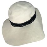 Mallory Saks Fifth Avenue Vintage Cream Wide Brim Sun Hat Women's One Size Photo 1