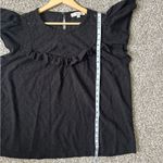 Loft Black Sleeveless Ruffled Blouse Lace Formal Neutral XXL Photo 5